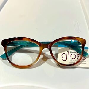 Foster Grant Readers GLOSS TORTOISE AND TURQUOISE 2.75  NWT